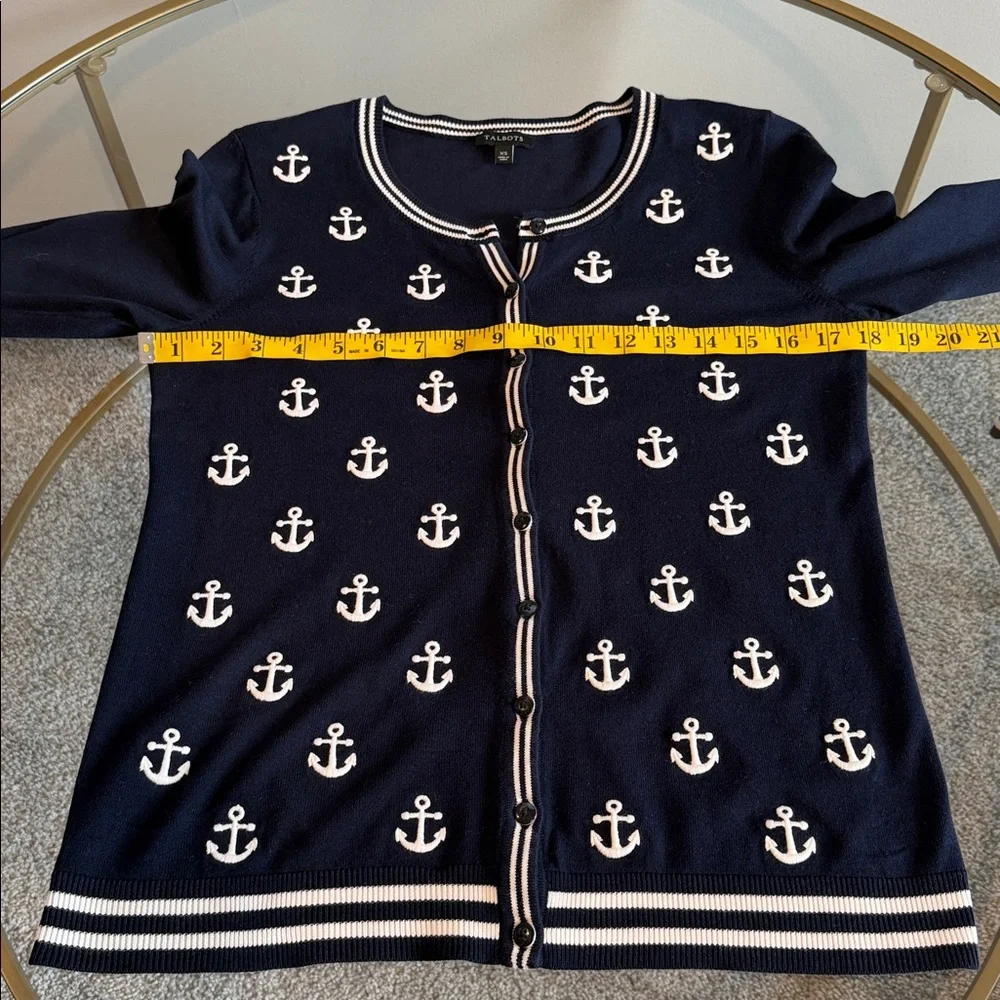 Talbots Nautical Cardigan with anchors Size XS - Picture 10 of 16